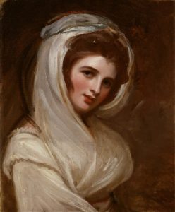 Lady in fancy nineteenth-century attire