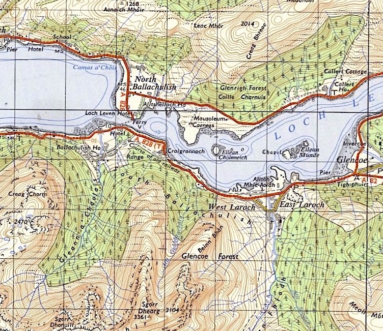 Map of a sea-loch and surrounding land
