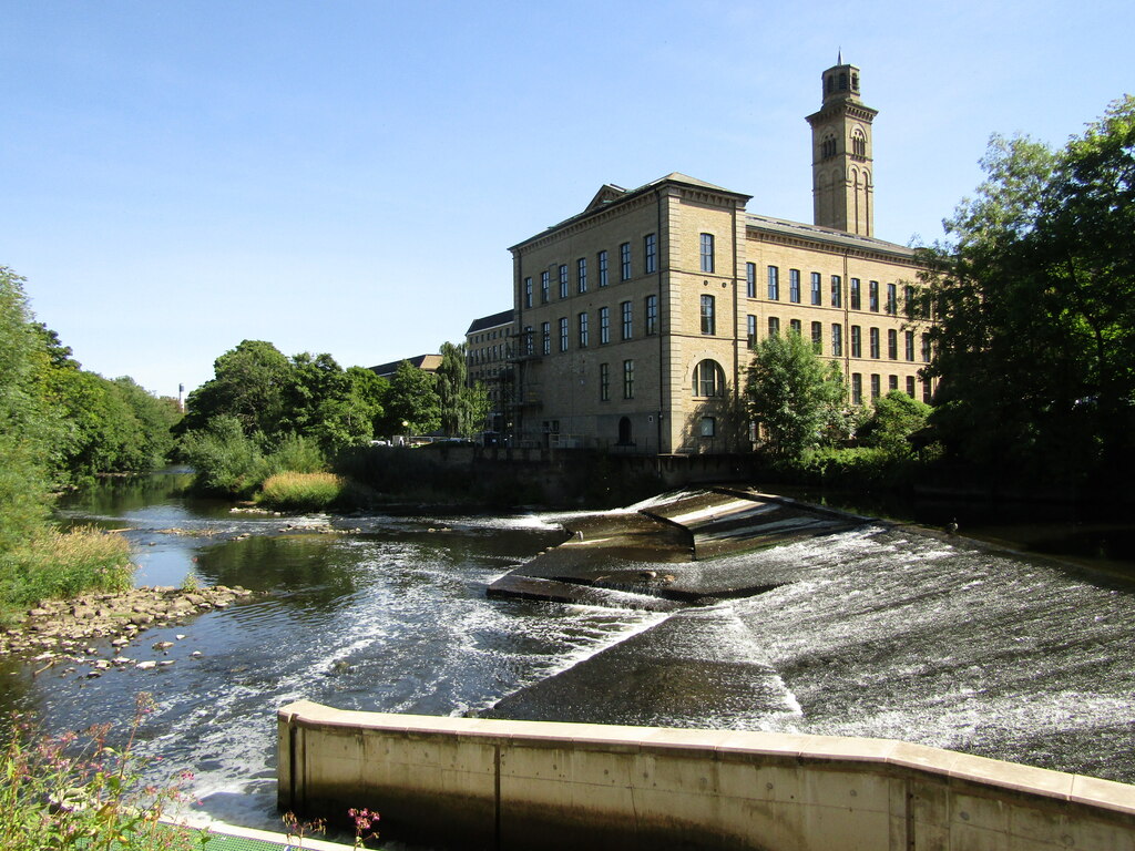 River with weir and nineteenth century mill building