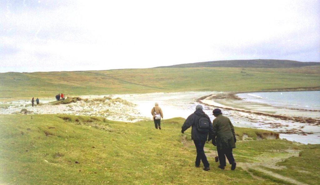 visiting the Viking site at Sandwick on the Island of Unst